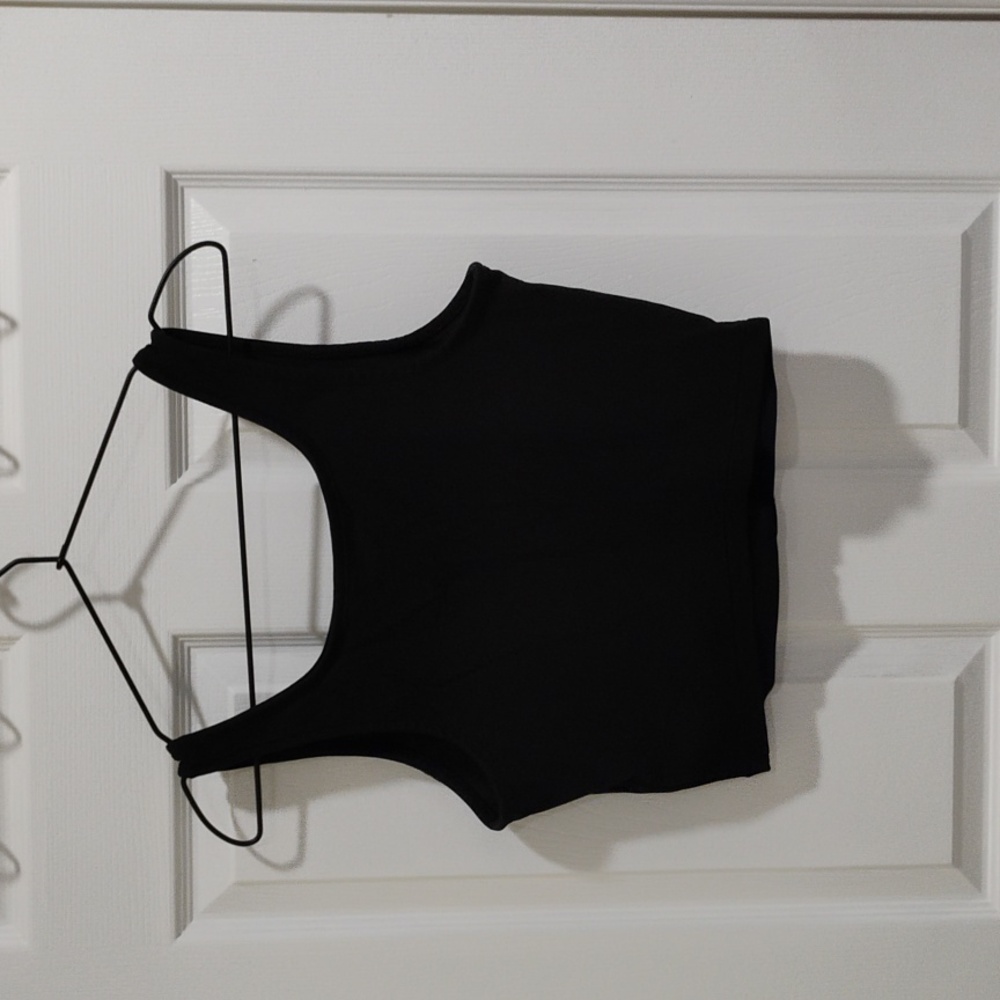 Athleta Black Button-Up Crop Top - Picture 5 of 5